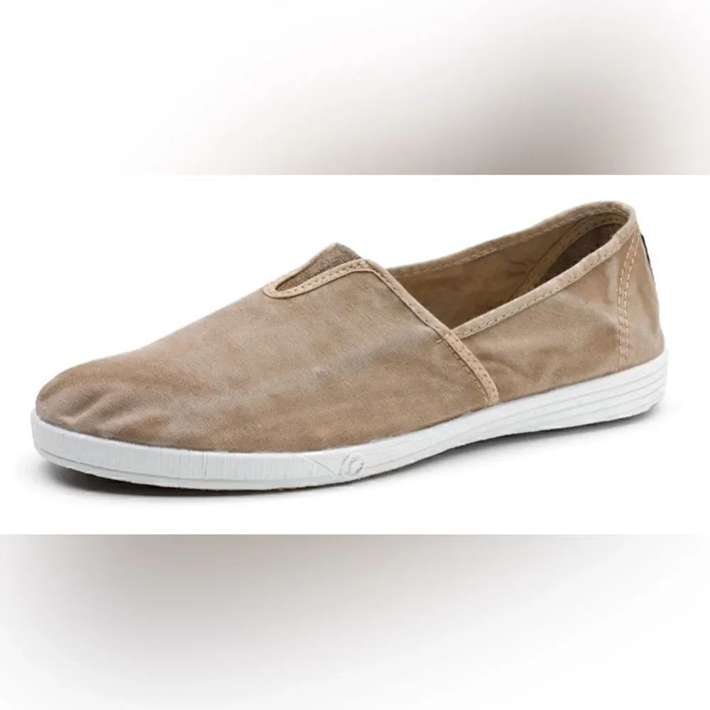 Natural World Eco Friendly Old Poplar in Beige Vegan Slip On Loafers | 37